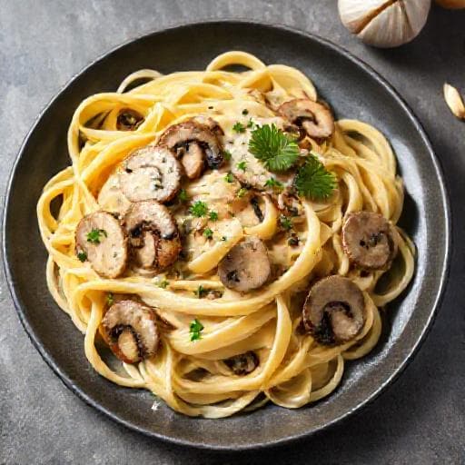 Hurtig Tagliatelle med Svampe og Fløde