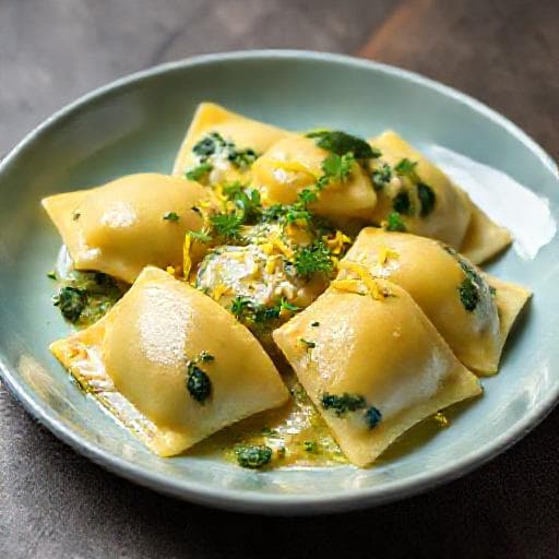 Ravioli med Ricotta, Spinat og Citron-Smør
