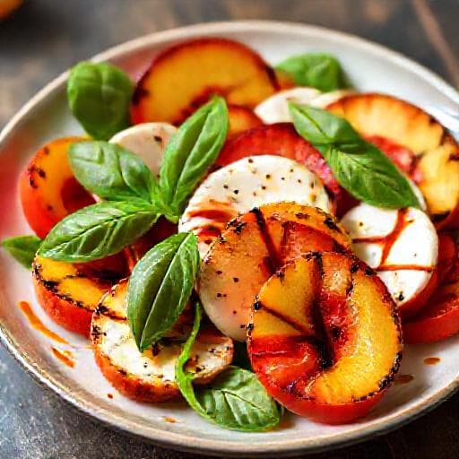 Caprese Salat med Grillet Fersken