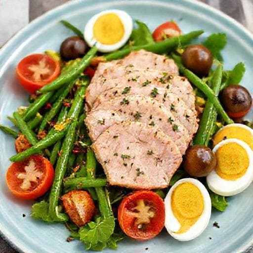 Salade Niçoise med Bagt Tun