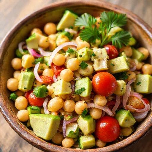 Klassisk Kikærtesalat med Avocado