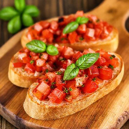 Klassisk Bruschetta med Tomat og Basilikum