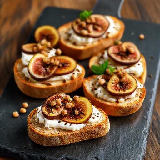Kreative Crostini med Gedeost, Figen og Valnødder