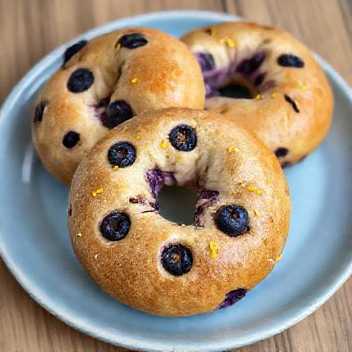 Bagel med Blåbær og Citron