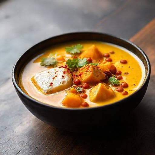 Fiskesuppe med Kokosmælk og Karry