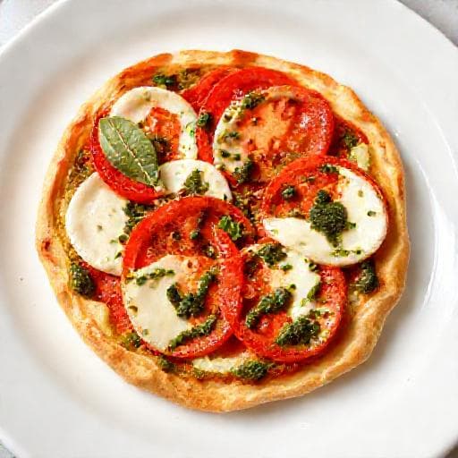 Hurtig Tomattærte med Mozzarella og Pesto