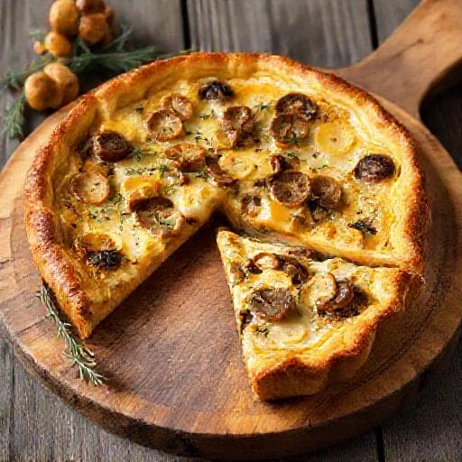 Klassisk Kantareltærte med Gruyère
