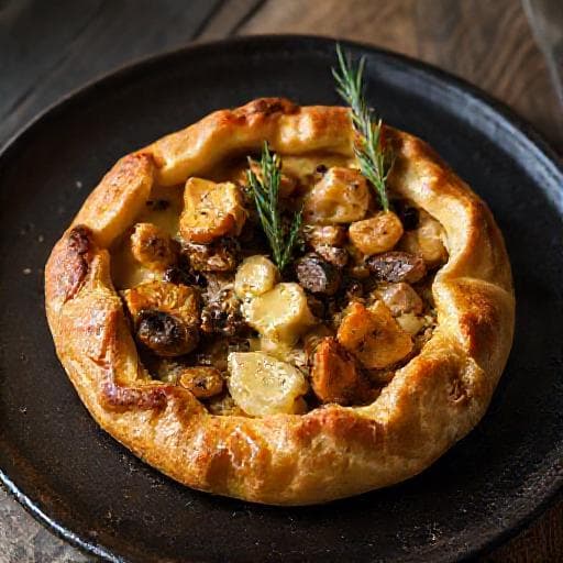 Kantareltærte med Gruyère og Vildt