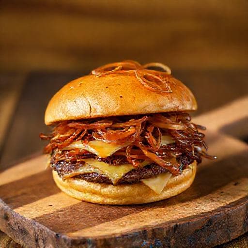 Hurtig Smashburger med Karameliserede Løg