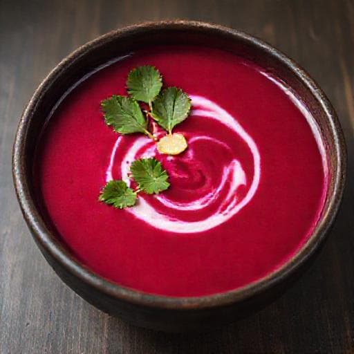 Rødbedesuppe med Ingefær, Kokosmælk og Koriander