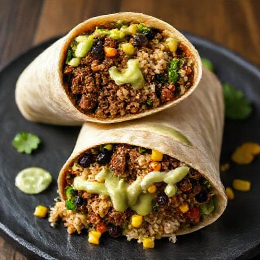 Oksekødsburrito med Chipotle og Avocadodressing