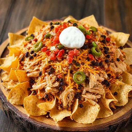 Klassiske Nachos med Pulled Chicken