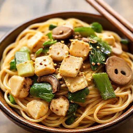 Vegetarisk Lo Mein med Tofu