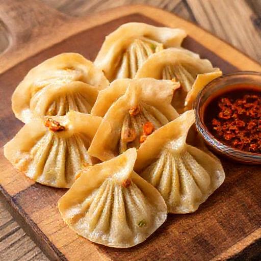 Hurtige Stegte Kylling-Grøntsags Dumplings