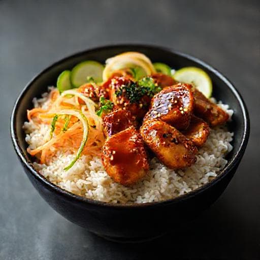 Kreativ Poke Bowl med Teriyaki Kylling og Syltet Ingefær