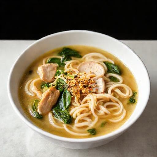 Hurtig Udon-suppe med Kylling