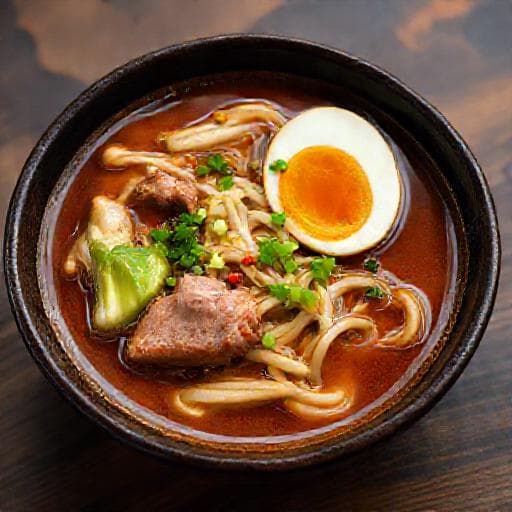 Krydret Miso Udon med Svinekød