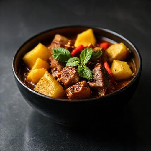 Massaman Curry med And og Ananas