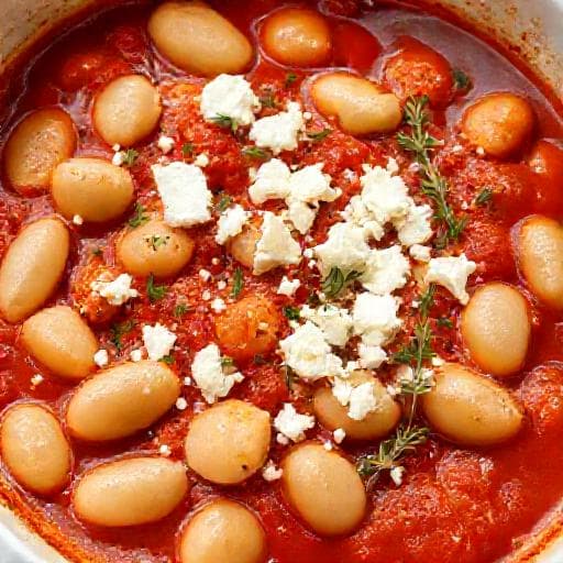 Hurtige Ovnbagte Kæmpebønner med Feta