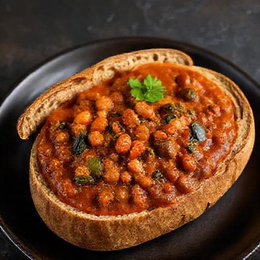 Vegetarisk Bunny Chow (Linser og Grøntsager)