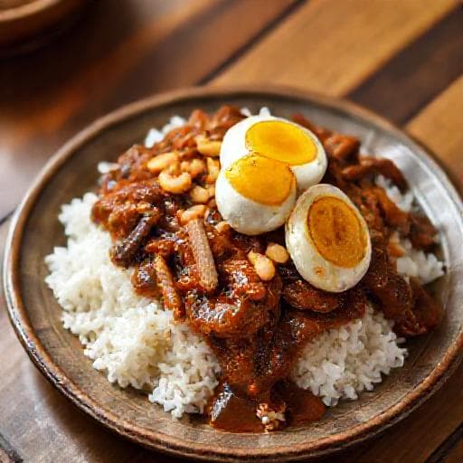 Nasi Lemak med Kylling Rendang