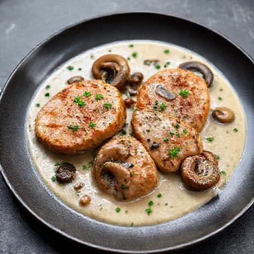 Medaljoner med Svampe- og Urteflødesauce
