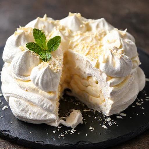Marengskage med Citronmousse og Hvid Chokolade