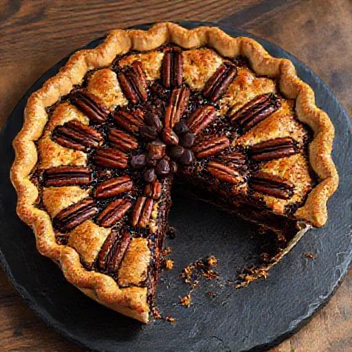 Bourbon Pekannøddetærte med Chokolade