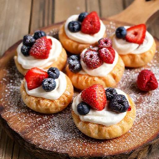 Hurtige Profiteroles med Flødeskum og Bær