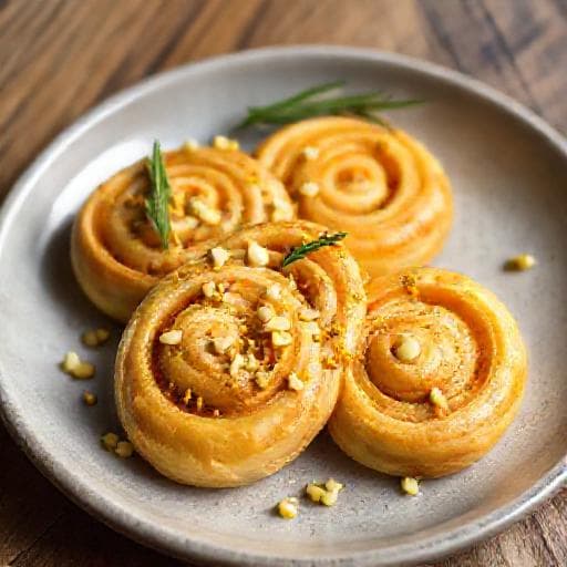 Pistaciesnurrer med Appelsin og Rosmarin