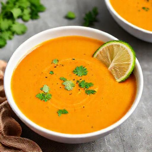 Hurtig Sød Kartoffelsuppe med Kokos og Lime
