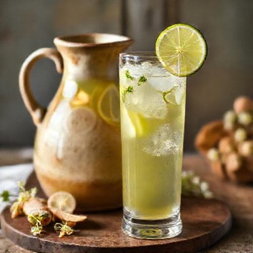 Hyldeblomstsaft med Ingefær og Lime
