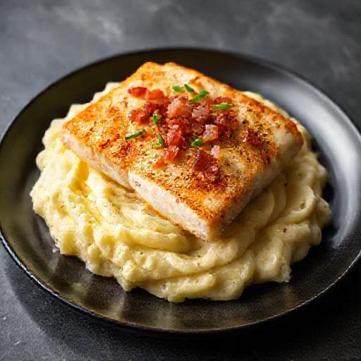 Hurtig Klipfisk med Kartoffelmos og Bacon