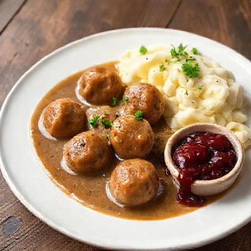 Klassiske Svenske Köttbullar med Flødesovs