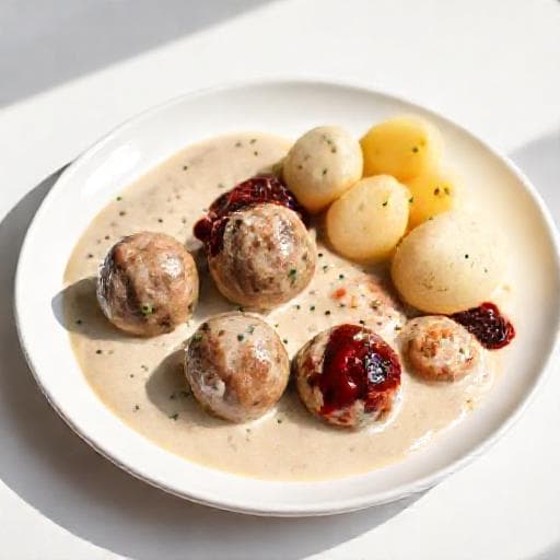 Hurtige Svenske Kødboller med Let Flødesovs