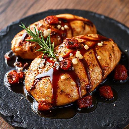 Kylling med Soltørrede Tomater, Parmesan og Balsamico