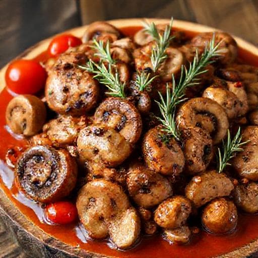 Kylling Cacciatore med Svampe og Rosmarin