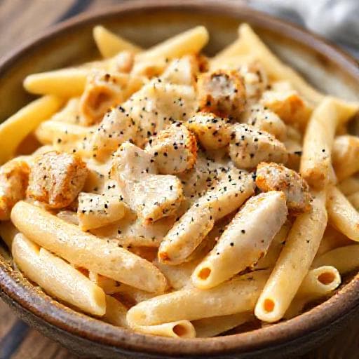 Hurtig Kylling Alfredo med Penne