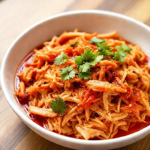 Hurtig Pulled Chicken med Tomat og Chili