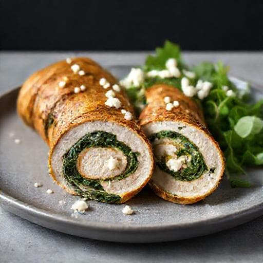 Hurtig Kyllingeroulade med Spinat og Feta