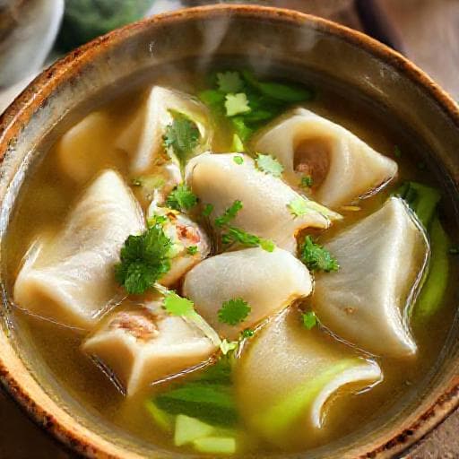 Klassisk Wontonsuppe