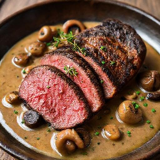 Klassisk Rådyrfilet med Svampesauce