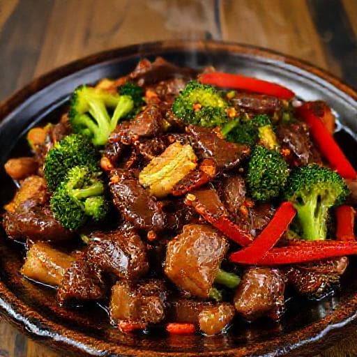 Mongolsk Oksekød med Broccoli og Peberfrugt