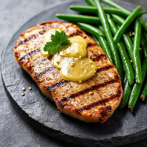 Hurtig Grillet Svinekotelet med Citron-Hvidløgssmør