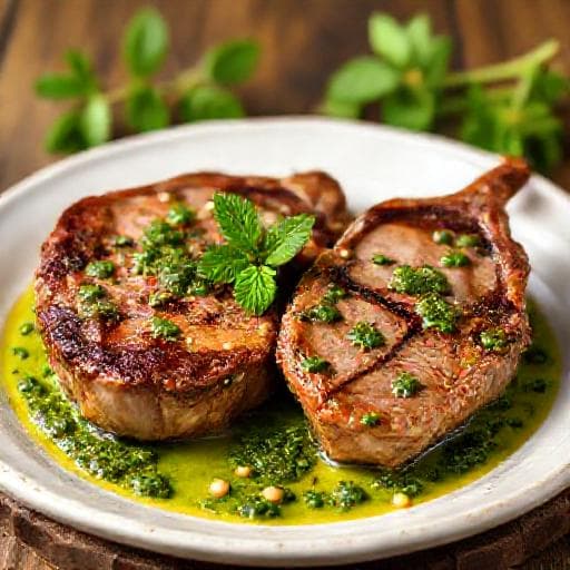 Klassiske Lammekoteletter med Myntepesto