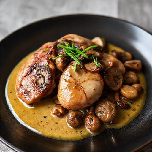 Fasan med Svampe og Calvados