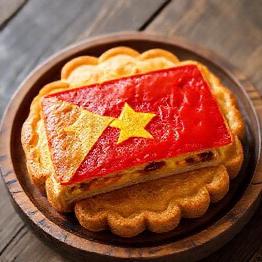 Bánh Trung Thu Hình Quốc Kỳ Truyền Thống