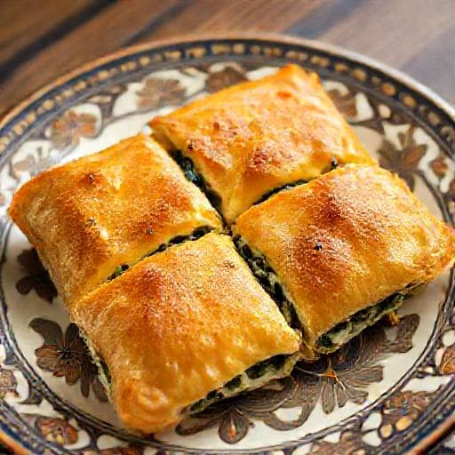 Ispanaklı ve Peynirli Tava Böreği