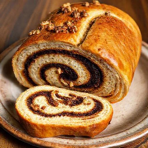 Cevizli ve Pekmezli Rulo Çörek