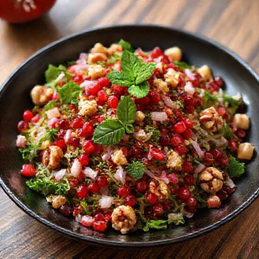 Nar ve Cevizli Zahter Salatası